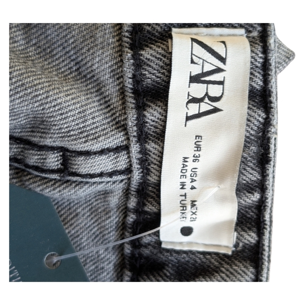 Zara Edgy Black Distressed Denim Festival Shorts | High Rise | Size 4, Small - Picture 6 of 6